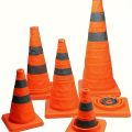 Foldable Telescopic Road Barrier Reflective Oxford Cloth Traffic Cone Road Safety Traffic Equipment Soccer Training Obstacle.