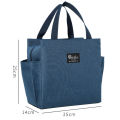Lunch Bag Nylon Waterproof Thermal Insulation Large Capacity Double Side Pocket Portable Lunch Box Storage Bags Picnic Food Bags.