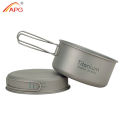 APG Ultralight Titanium Pan Outdoor Camping Titanium Bowl Set Folding Handle Cookware. 