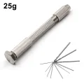Silver Single Head Hand Twisted Drill Handle 10pc Small Tool Set DIY Hole Punching Art Play Amber Walnut Manual Hole Open. 