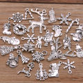 Random 20Pcs 10- 40 Style Alloy Metal Christmas Drop Oil Charms Gold Color Pendant For DIY Bracelet Necklace Jewelry Making. 