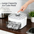 50 Grid Ice Cube Mold Large Capacity Reusable Ice Maker Household Food Grade Double-Layer Ice Storage Box Ice Cube Tray Mold.