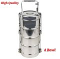 New High Quality 4 Bowls Stainless Steel Tiffin Carrier/Tiffin Box-1 Piece.
