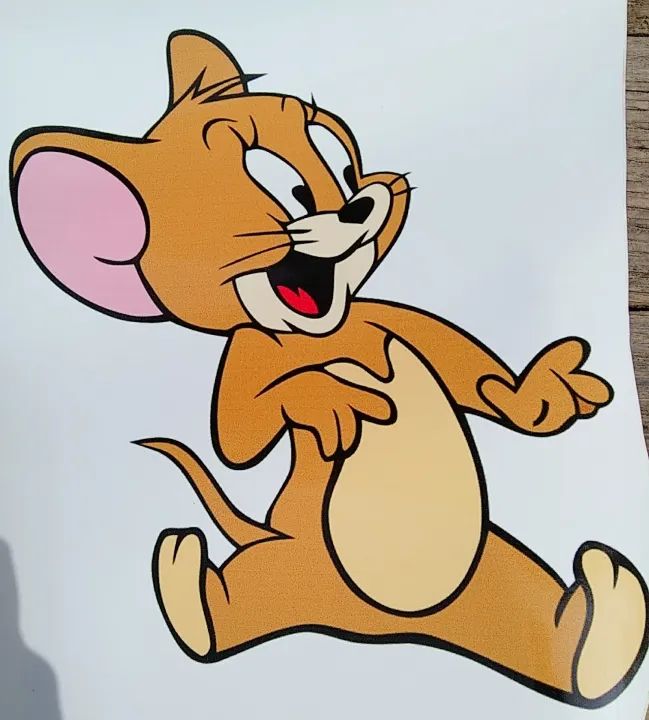 Jerry 2d Sticker Size: 10 x 10 Inches - Jerry Cartoon fun Self Adhesive Wall Stickers ...