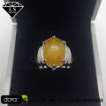 Natural Zard Aqeeq Ring , Yellow Agate Ring , 925 Silver "Chandi" Ring With Yellow Aqeeq Stone. 