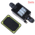 1/2sets 450V 2Way IP66 Outdoor Waterproof Cable Connector Junction Box With Terminal.