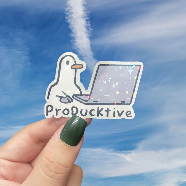 ProDucktive%20Themed%20Duck%20Laptop%20Stickers,%20Cute%20Duck%20&%20Notebook%20Design%20Glossy%20Vinyl%20Decals,%20Easy%20to%20Apply%20&%20Residue-Free%20Removable%20-%20Image%206