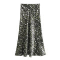 HH Women Fashion Leopard Print Skirt Vintage High Waist Midi Skirts Elegant Women Summer Casual Streetwear Skirt. 
