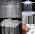 Rainfall Shower Head Multiple Sizes Square Shape, Solid Stainless Steel Color Square Ultra Thin Water Saving Chrome Finish  Color. 
