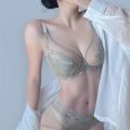 MOYISU Sexy Tushy Underwear Women's Big Boobs Small Boobs Hottie Set Ultra Thin Push-up Breast Anti-sag Soft Underwire Bra AB CD. 