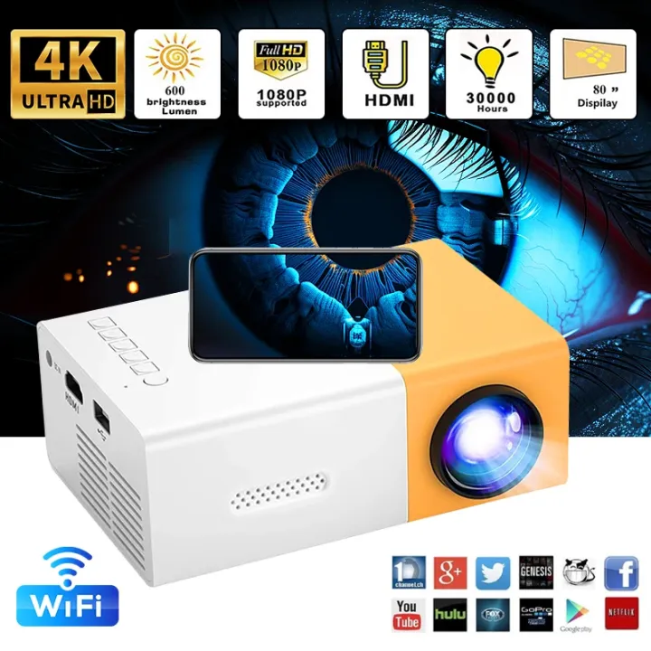 2024 New YG300 Mini LED Projector Yg300 Upgraded Version 1000 Lumen 320x240P HDMI-compatible USB Audio Home Media Player Beamer