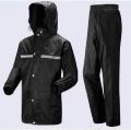 black raincoat with heavy tousar for men waterproof.