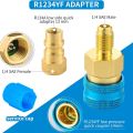 R1234YF to R134A Quick Connector Adapter, Splice Connector Hose Adapter for AC Charging of Automotive Air Conditioner. 