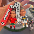 Football Star Ronaldo Figure Keychain Jewelry Bag Pendent Keyring Collection Doll Car Ornaments Key Accessories Souvenirs s.