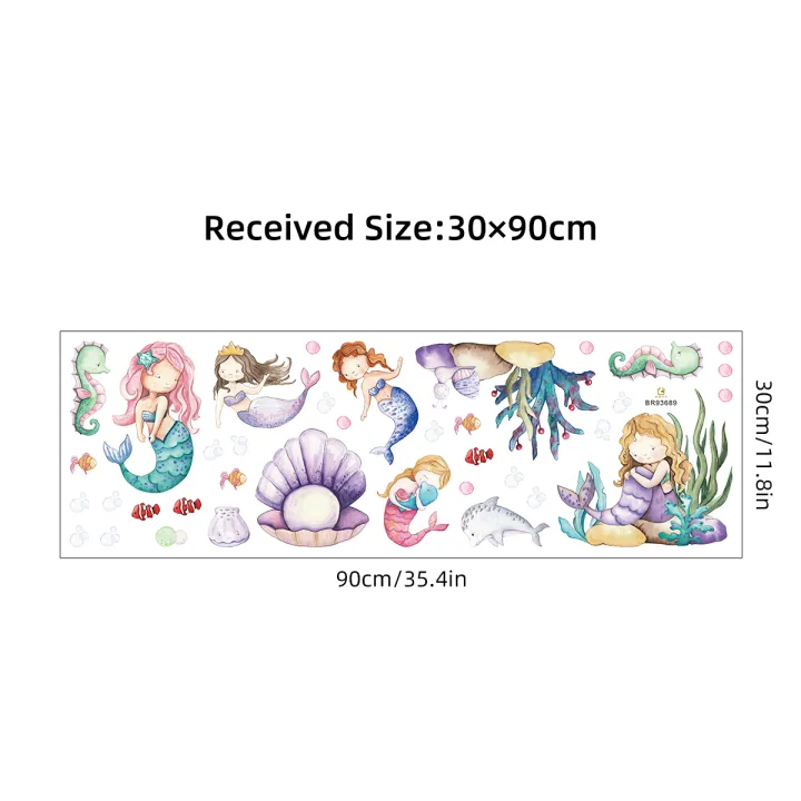 Cartoon%20Jellyfish%20Mermaid%20Wall%20Stickers%20for%20Kids%20Room%20Decor%20Background%20Girls%20Bedroom%20Living%20Room%20Home%20Decoration%20Wall%20Decal%20Glow%20-%20Image%207