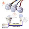 5pc/Set AC 110-220V Automatic Sensor Light Switch Led PIR Infrared Motion Sensor Detection Night Light Indoor Outdoor. 