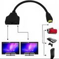 1 to 2 HDMI Splitter Adapter – 1080P HD Signal Duplicator, Male to 2 Female Y-Cable for Dual Monitor/TV Setup. 