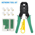 Network Cable Tester Tool LAN Utp Screwdriver Wire Stripper RJ45 RJ11 Connector Computer Network Crimping Pliers Tool Kit Set. 