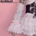 Y2K Girl Lolita JK Goth Women’s Sleeve Cover Half Finger Yarn Tutu Gothic Lolita Arm Warmers Wrist Cuffs Lace Ruffled Gloves.