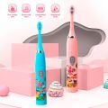 Children Sonic Electric Toothbrush Colorful Cartoon For Kids USB Rechargeable Soft Automatic Waterproof With Replacement Head. 