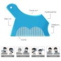 6pcs Beard Shaping Kit – 5 Size Beard Templates & 1 Multifunctional Styling Comb for Perfect Grooming (Blue & Transparent). 