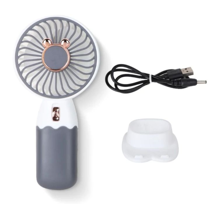 Portable Mini Hand Fan With Changing Cable And Stand