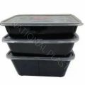 Rectangular Disposable Black Conatainer with Lid Pack of 50 pcs. 