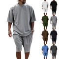 2024 Summer New Men's Set Japanese Style Plus Size Casual Loose Sports Suit Short Sleeve T-shirt Shorts Two-piece Men's Clothing. 