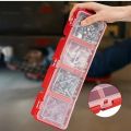 1Pc/2Pcs Multi-Compartment Organizer Box For Screws & Small Parts - Durable Plastic Hardware And Jewelry Storage Case. 