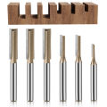 1PC 6mm Shank CNC Straight Bit Flush Trim Single Double Flute Router Bit  Carbide Milling Cutter Woodworking Tools. 