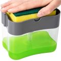 NEW 2 In 1 Scrubbing Liquid Detergent Dispenser Press Type Liquid Soap Box Pump Organizer Sponge Kitchen Bathroom Supplies. 