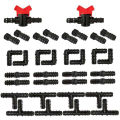 34Pcs 1/2" Drip Irrigation Fittings Kit Straight Tee Elbow Plug For 1/2 Inch 16mm Tubing Garden Watering Hose Connect. 
