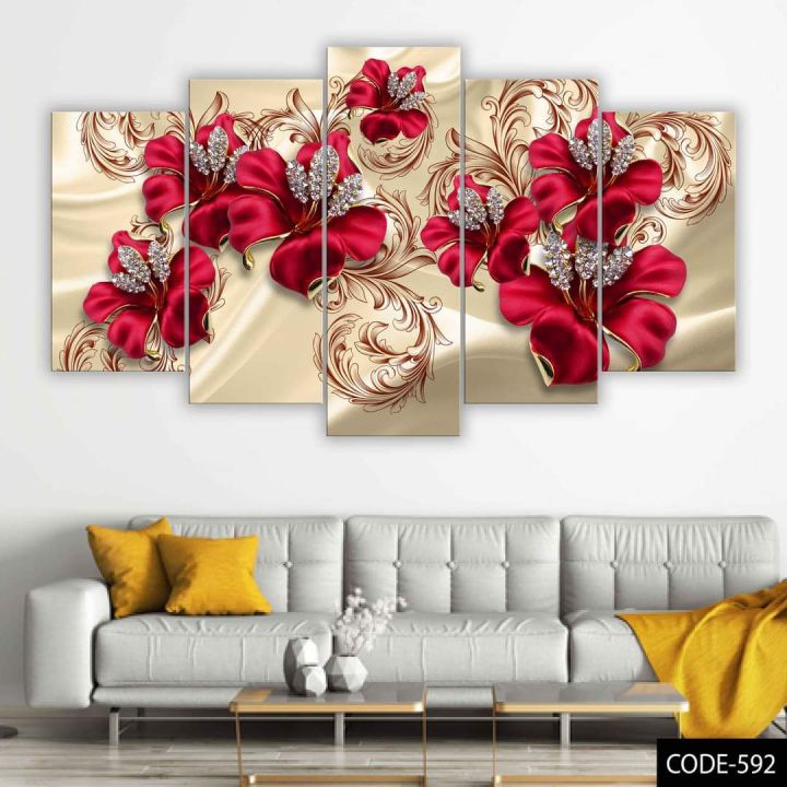 5Pcs In 1 Set Wall Canvas Art code# 592 | Daraz.com.bd