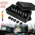 7-Way Trailer Junction Box Kit with 7 Terminal Studs, Heavy-Duty Weatherproof Wiring Box for RV Camper Trailer Light Rewiring. 