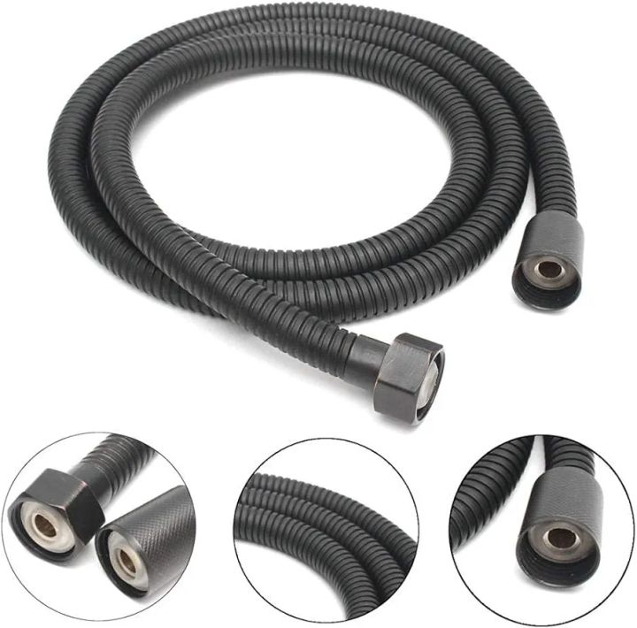 Black Flexible Tube Shower 304 Grade Stainless Steel 304 Hose Pipe/Hand Shower Tube/Health Faucet Pipe Jet Spray Tube Muslim shower pipe bidet toilet shower Black)