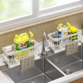Kitchen Shelf Rag Storage Drainage Shelf No-Punch Storage Rack Home Spice Rack Sink Tap Sink Drainage Rack Kitchen Accessories. 