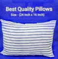Pillow White With Stripe Blue. 
