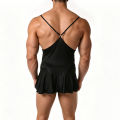 Sleep Nightdress Slip Dress Man Lingerie Men Nightgown Crossdresser Sissy Backless Mini Spaghetti Strap Sundress Homewear.