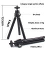 Mini Desktop Tripod Adjustable 2-Section Aluminum Alloy Stand, Tabletop Tripod with 1/4" for Action Camera Smartphone Webcam. 