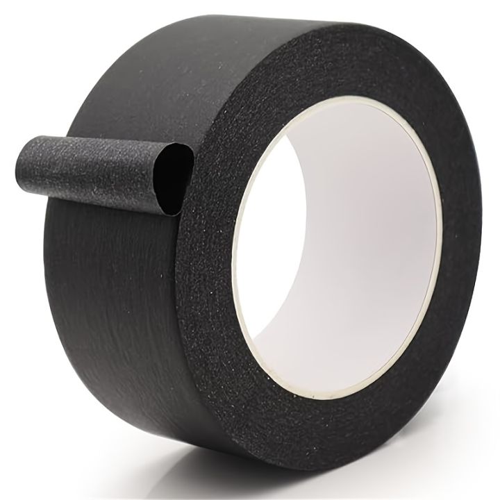 1roll Black Paint Tape Multi-Surface Masking Tape Easy Removal Tape For Security Wall Crafts Art Construction Renovation Home