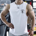 Summer New Fitness Mesh Undershirt Printing Quick Drying Running Training Tank Top Breathable Sweatwicking Sleeveless Men's Vest. 