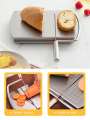 Leeseph Stainless Steel Cheese Slicer Cutter Multipurpose Food Cutter with Blade Cheese Cutter Board Accurate Size Scale. 