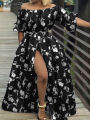 Plus Size 5XL ZANZEA Summer Women Off Shoulder Sundress 2025 Bohemian Floral Printed Maxi Dresses Casual Holiday Long Vestidos. 