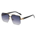 Men's Metal Sunglasses Square Half Frame Rice Nails Casual Trend Personality Retro Fashion Outdoor Sports Eyeglasses. 