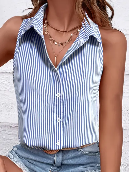 Plus%20Size%202025%20Casual%20Women%20Blue%20Striped%20Sleeveless%20Shirt%20Oversize%20Breathable%20Female%20Clothing%20Office%20Lady%20Summer%20%20Top%20-%20Image%203