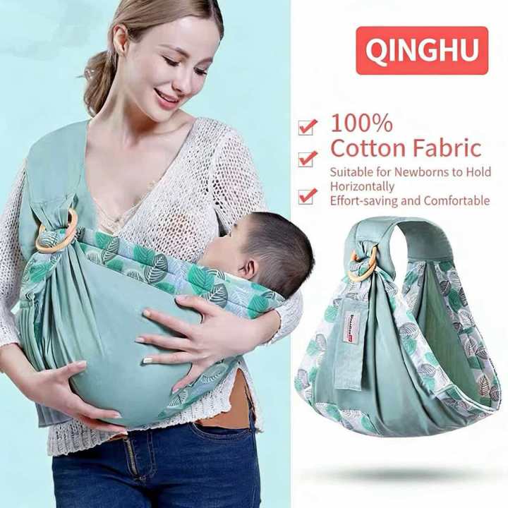 Baby Wrap Newborn Sling Dual Use Infant Nursing Cover Carrier Mesh Fabric Breastfeeding Carriers Up To 130 Lbs (0-36M)