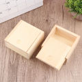 Wooden Box Unfinished Storage Box with Slide Top Natural Candlenut Card Keeper Wood Jewelry Box for Storage and Home Decoration. 