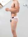 2PCS  Solid color  mesh simple plaid  Men's low waist seamless semi transparent brief. 