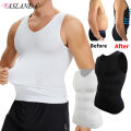 2pcs Men's V Neck Compression Shirt for Body Shaper Slimming Vest Tight Tummy Underwear Tank Top. 