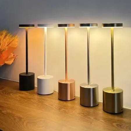 Rechargeable Led Night Light Desk Lamps 3 Color With Touch Sensor Metal Table Lamp Outdoor Dining Lamp For Restaurant Hotel Bar Bedroom Decor Light Retro Portable Bedside Lamp For Room Decor